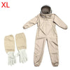 Professional Ventilated Full Body Beekeeping Bee Keeping Suit w/ Leather Gloves